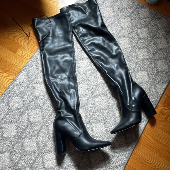 Faux Leather Knee High Boots - Picture 8 of 8